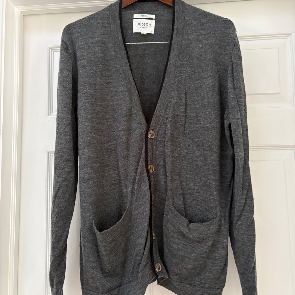 Hudson North  Charcoal Men's Cardigan size X-LARGE - Picture 2 of 8